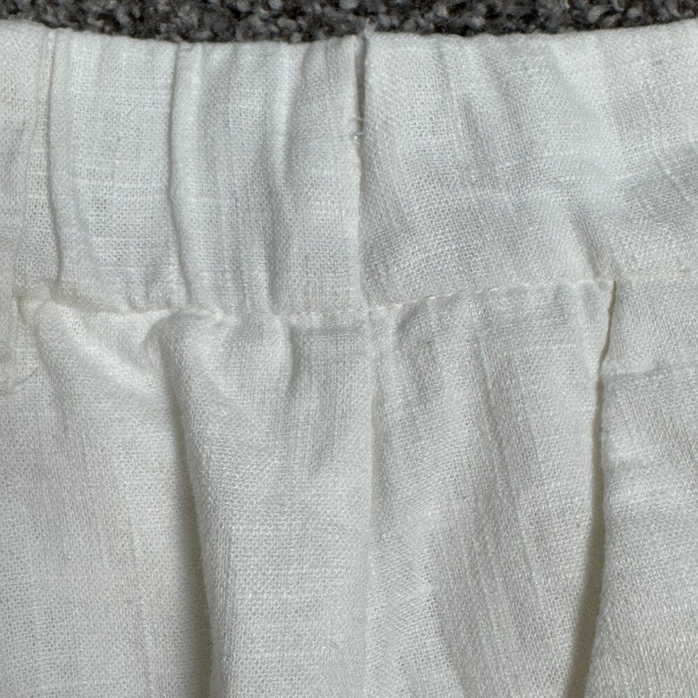 Nine West Linen and Viscose Blend Lined White Trouser Shorts Sz L Flat Front - Picture 5 of 8